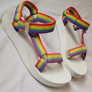 Teva Woman's Nylon Sandals with Rainbow Straps